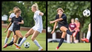 Soccer SYA Two iimages of Helen Melito playing soccer