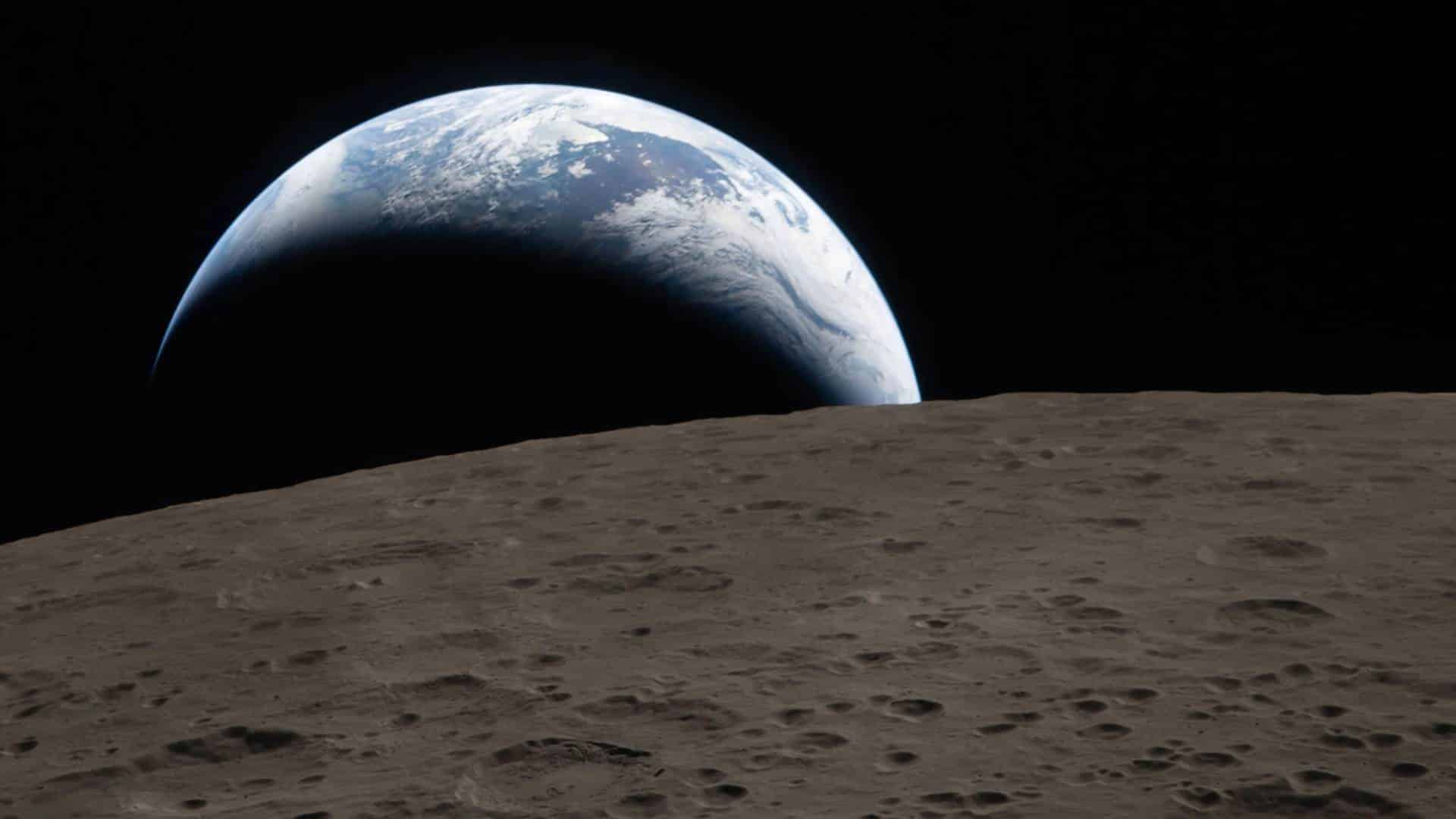 The Earth seen from the moon. 