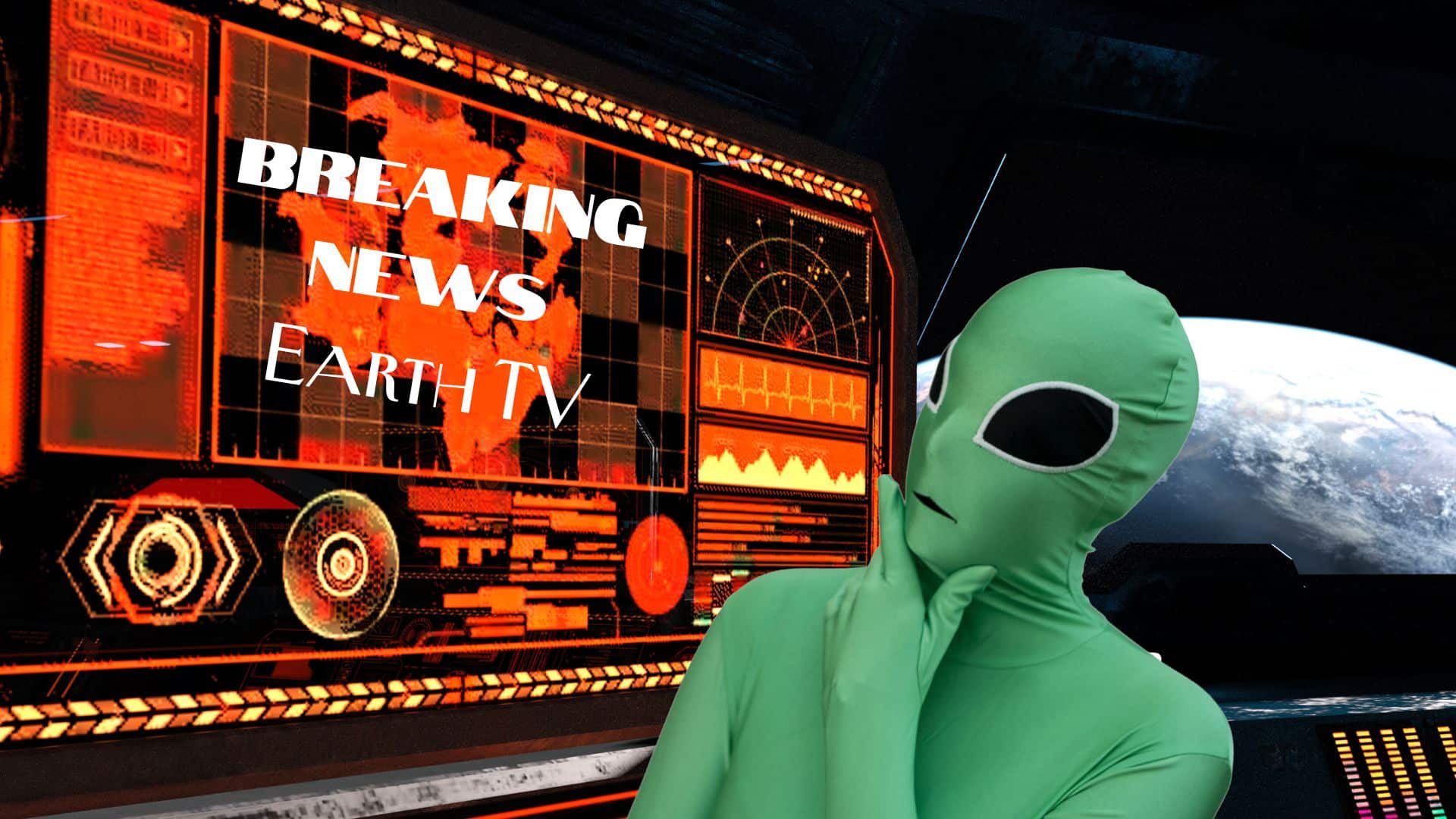 News Now A space creature watches the news from Earth