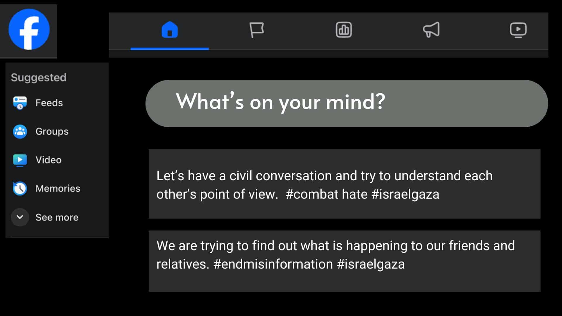 Social media posts about dialoguing