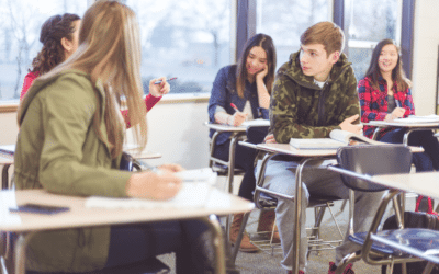 Secondary school students in a classroom.