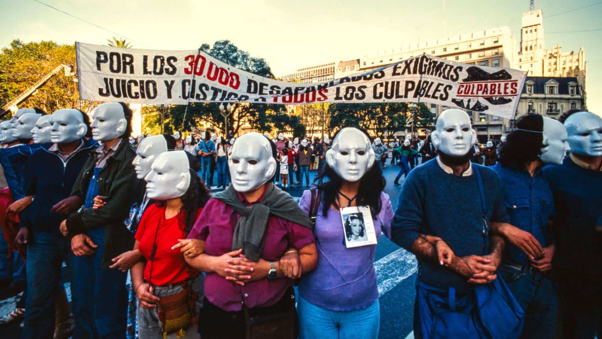 Evidence by Shore Human rights protesters in Buenos Aires in 1985.