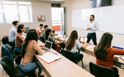 University Students in Classroom.
