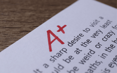 A school essay gets a grade of A+.