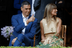 Spain's Prime Minister Pedro Sanchez and Begona Gomez