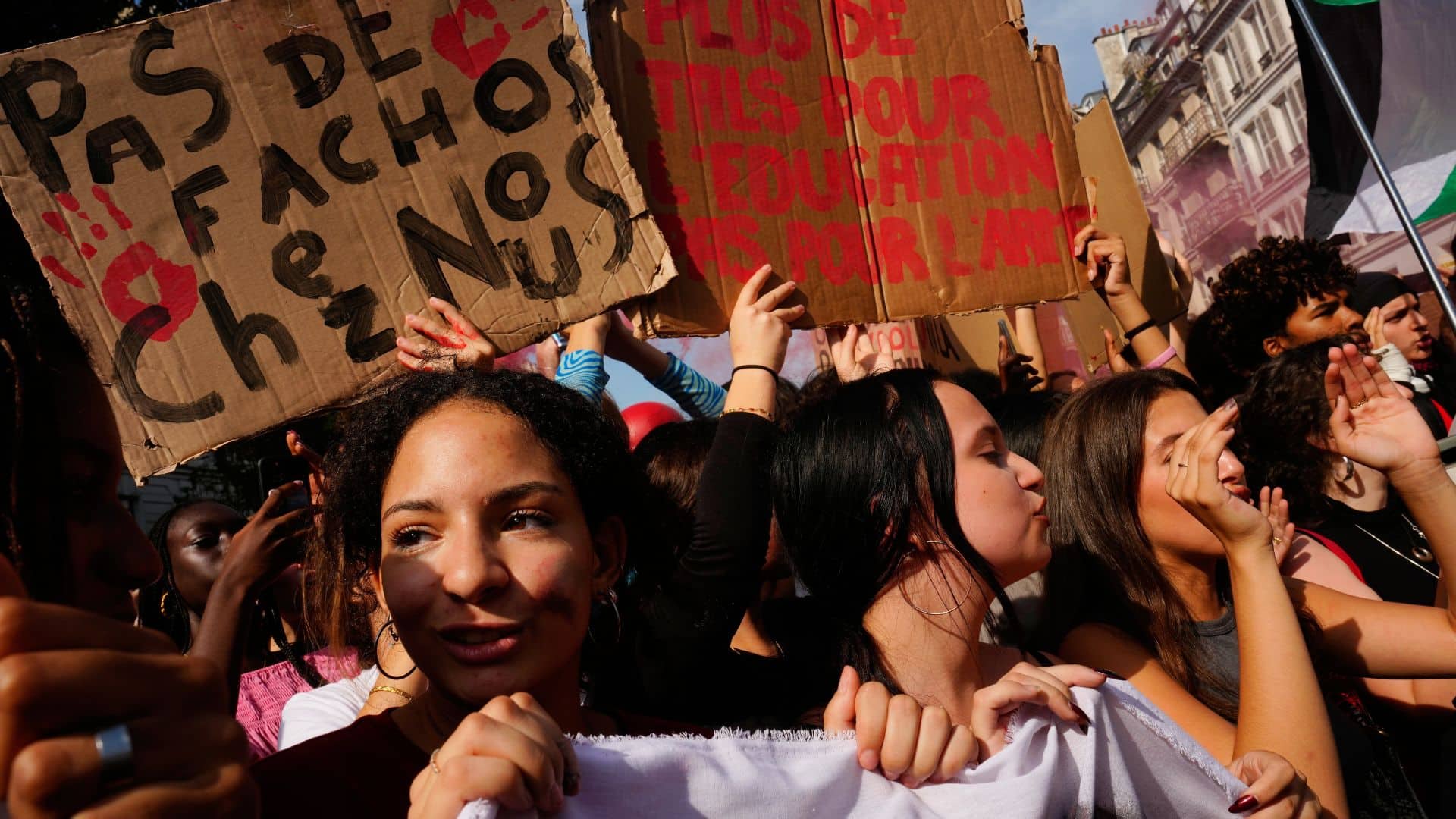Young people protest in Paris
